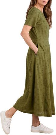 Seasalt Cornwall Garden House Eyelet Embroidered Midi Dress in Creek at Nordstrom, Size 4 Us