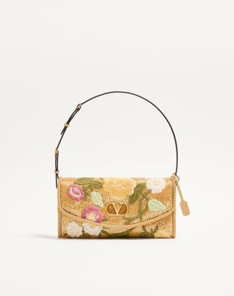Valentino Garavani Valentino Garavani Devain Small Embroidered Shoulder Bag Woman GOLD/MULTICOLOUR UNI
