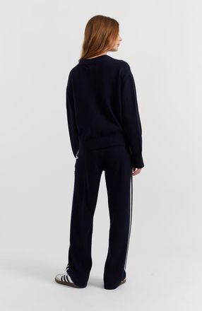 Chinti and Parker Snoopy Varsity Cotton Cardigan Sweater in Navy at Nordstrom, Size X-Large