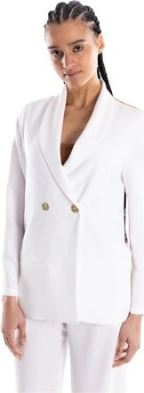 5 Progress Bianca Double-Breasted Blazer - Dames - Blazers - Wit - S - Leer - Jassen