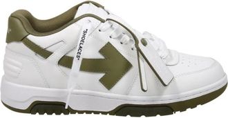 Off-white Schoenen, Heren, Wit, 42 EU, Leer, Witte Olijfgroene Sneaker