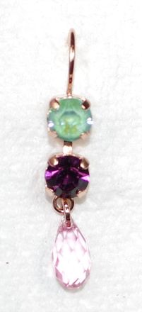 Mariana Womens Enchanted Earrings In Pink/ Purple/ Green