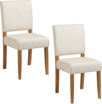 Leick Home Set of 2 Brax Dining Chair with Upholstered Back & Wood Base