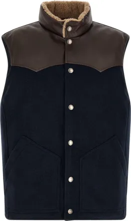 Brunello Cucinelli Blue Wool Sleeveless Mens Jacket