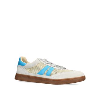 Steve Madden Mens Leather Cassey Grey Blue Sneakers - Size UK 11