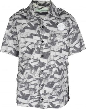 Off-white T-shirt met korte mouwen - Heren - Korte mouwen Overhemden - Grijs - S - Katoen - Overhemden