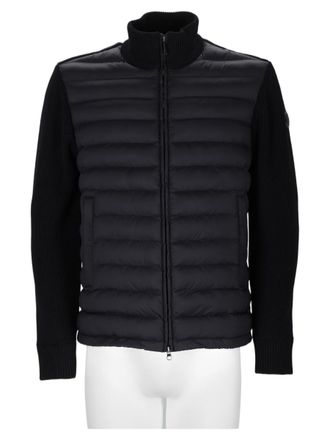 Colmar Black Padded Ribbed-Sleeve Down Jacket