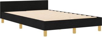 vidaXL Estructura De Cama Con Cabecera Negro 120 X 200 Cm Tela Vidaxl