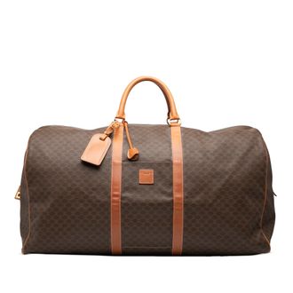 Celine Coated Canvas And Leather Macadam Coated Canvas Travel Bag