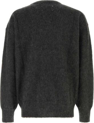 Maison Margiela Mens Eagle Sweater Gray Wool Alpaca Mohair