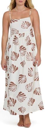 Billabong Undone Seashell Print Cover-Up Maxi Dress in Salt Crystal at Nordstrom, Size X-Small