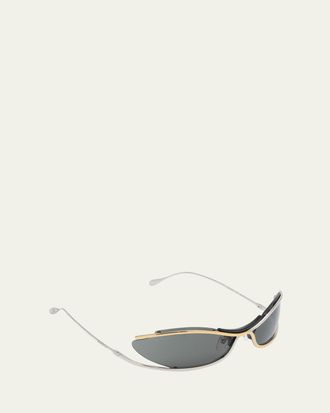 Gucci Two-Tone Zinc Alloy Oval Sunglasses