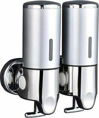 OEM Dispensador Doble De Jab&oacute;n De Pared Para Champ&uacute;, Acondicionador, Gel De Ducha Y Loci&oacute;n/jab&oacute;n Para Ba&ntilde;o O Cocina - Plateado