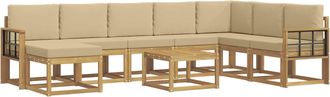 vidaXL Conjunto De Sof&aacute;s De Exterior 9 Uds. Y Beige Vidaxl