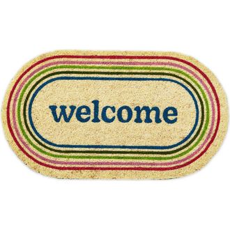 Tag Welcome Shaped PVC Coir Door Mat Multicolor Easy to Clean in Multicolored at Nordstrom, Size Medium