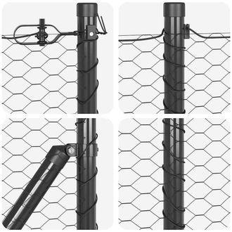 Berkfield Home Hexagon Fence Grey 0.4x100 m Steel in Black