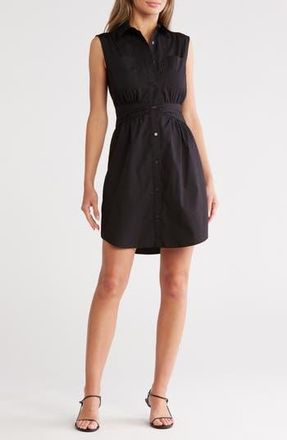 Derek Lam Cora Sleeveless Cotton Shirtdress in Black at Nordstrom Rack, Size 14