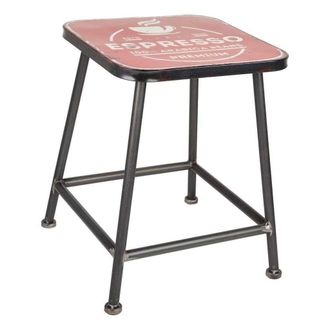 Wanderlust Deco Wanderlust Deco - Taburete De Metal Rojo 38x38x45 Cm