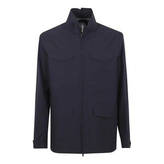 Herno Light Jackets, male, Blue, Size: 2XL Shacket in Essence