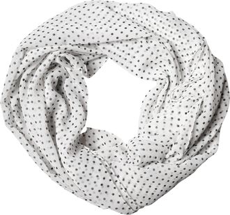 Dolce & Gabbana White Polka Dot Polyester Shawl Womens Scarf