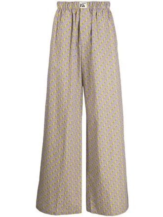 Natasha Zinko graphic-print cotton track pants - Purple