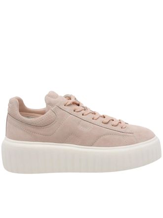 Hogan Low Top Suede Ribbed Sole Sneakers