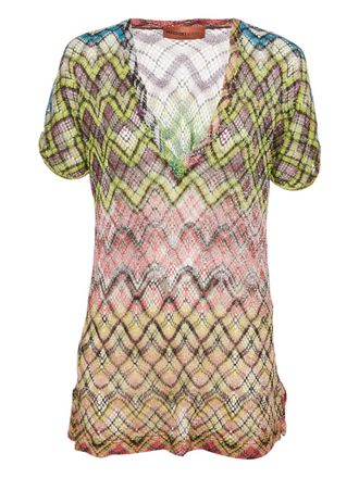 Missoni zig-zag mini dress - women - Viscose/Polyester/Polyamide - S - Yellow