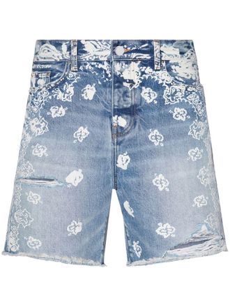 Amiri Bermuda denim con stampa - Blu