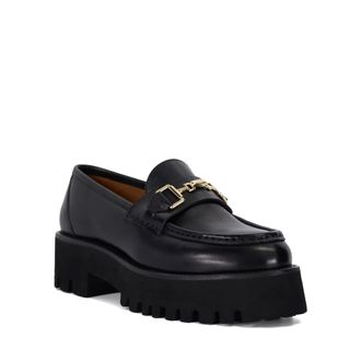 Dune London Womens Ladies Groundbreaking - Chunky Branded Snaffle Trim Loafer - Black Leather - Size UK 7