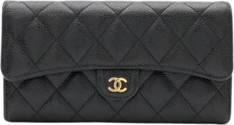 Chanel Portafoglio lungo Pre-owned Matelass&eacute; (bi-fold) - - Pre-owned - Donna - Nero - ONE SIZE