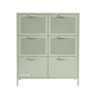 Pantone C&oacute;moda de 6 cajones de metal verde almendra 90cm