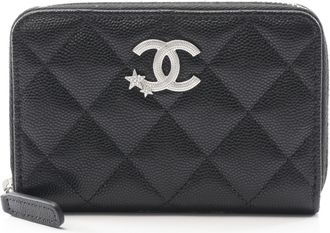 Chanel Black Leather Coin Purse/Coin Case (Pre-Owned)