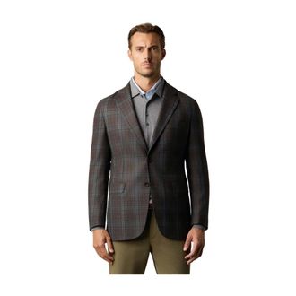 Brooks Brothers Checked Virgin Wool Blazer - male - Brooks Brothers - Blazers - Brown - 2XL - Jackets