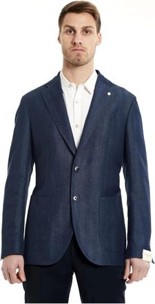 Luigi Bianchi Mantova Stijlvolle Jas voor Mannen - Heren - Blazers - Blauw - 2XL - Jassen