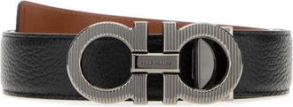 Ferragamo Gancini Riem - Heren - Riemen - Zwart - 110 CM - Leer - Accessoires