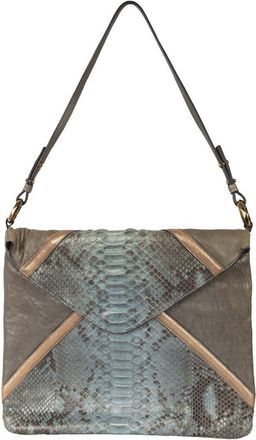 Chlo&eacute; Grey Python Leather Envelope Bag (Authentic Pre-Loved)