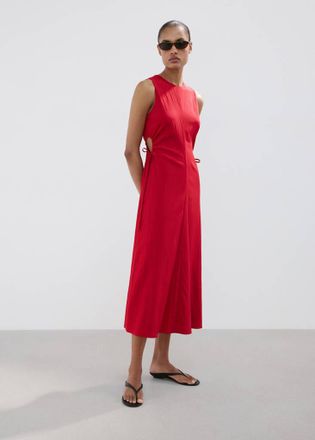 Mango Vestito lungo spacco laterale rosso - Donna - XXS - MANGO