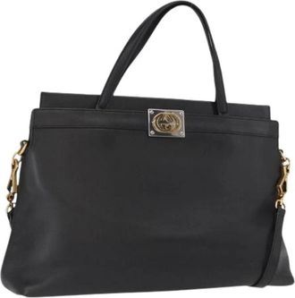 Gucci Pre-owned Vintage Leren Handtas - Dames - Vintage Handtas - Zwart - ONE Size - Leer - Vintage