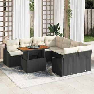 vidaXL Vidaxl - Conjunto De Comedor De Jard&iacute;n Negro, Crema 100 X 55 X 73 Cm