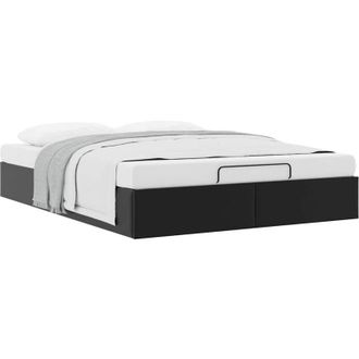 vidaXL Estructura De Cama Otomana Sin Colch&oacute;n Negro 140x190 Cm Vidaxl