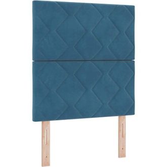 vidaXL Cama Tipo Box Spring Azul Oscuro 80 X 200 Cm Terciopelo Vidaxl