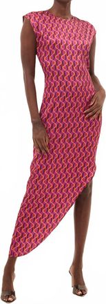 Misa Lydia Dress In Geo Sixty Satin