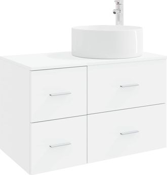 vidaXL Juego De Muebles De Ba&ntilde;o 2 Uds. Blanco Madera De Ingenier&iacute;a Vidaxl