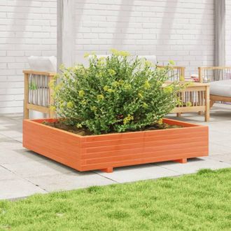 Berkfield Home Garden Planter Wax Brown 110x110x26.5 cm Solid Wood Pine