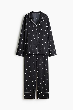 H&M Satinpyjama - Schwarz