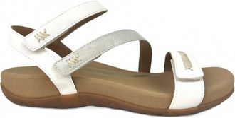 Aetrex Womens Gabby Adjustable Quarter Strap Sandal In White