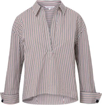 Veronica Beard T-shirt in misto cotone a righe - Blu