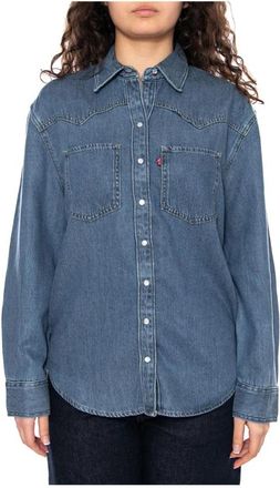 Levi's Teodora Western Shirt Going Steady 7 - Dames - Spijkeroverhemden - Blauw - XS - Denim - Overhemden