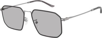 Emporio Armani Octagonale zonnebril hoge modieuze stijl - Heren - Zonnebrillen - Grijs - 58 MM - Accessoires