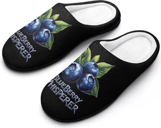 Generic Blueberry Whisperer Slippers Men Winter Warm Cotton Anti-Slip Indoor Slip-Ons House Shoes